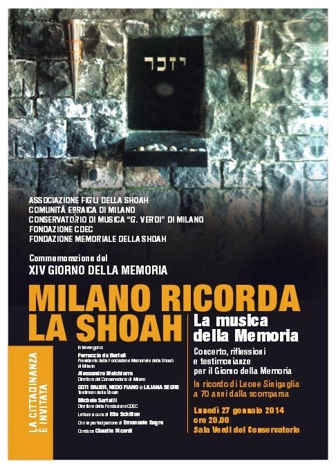 Milano ricorda la Shoah, eventi domenica 26 gennaio e lunedì 27 gennaio