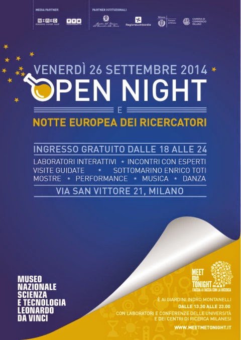venerdì 26 settembre il Museo Nazionale della Scienza e della Tecnologia Leonardo da Vinci propone un'apertura straordinaria serale gratuita, dalle 18.00 a mezzanotte