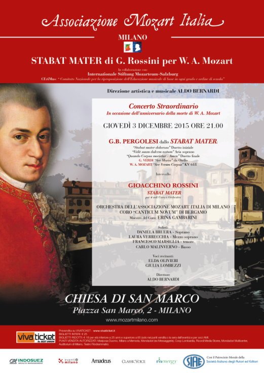 Locandina concerto 3 dicembre 2015 in chiesa di San Marco a Milano