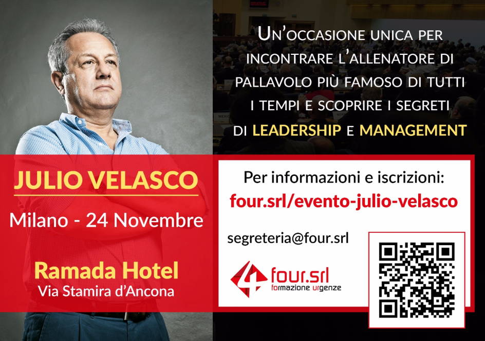 cosa fare venerdì 24 novembre a Milano: incontro con Julio Velasco al Ramada Hotel