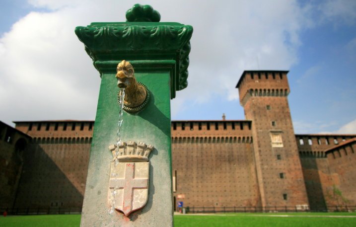 Vedovella nei pressi del Castello Sforzesco di Milano