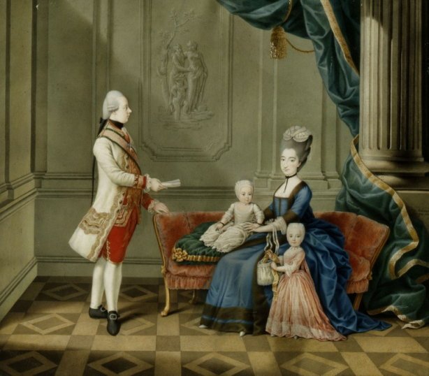 Maria Beatrice d'Este con il marito Ferdinando e i figli