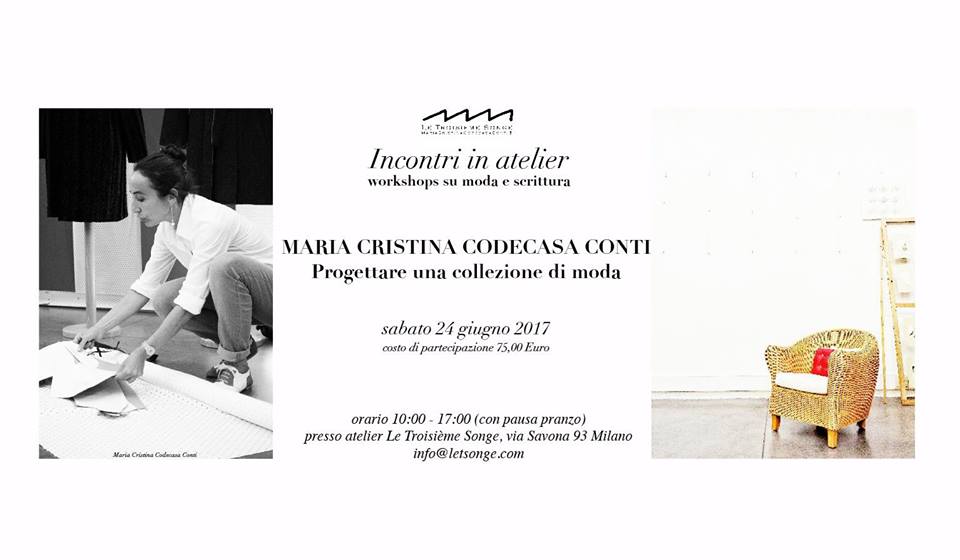 cosa fare sabato 24 giugno a milano: Progettare una collezione di moda, laboratorio con Maria Cristina Codecasa Conti
