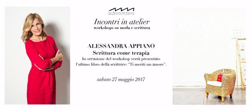 Sabato 27 maggio: Alessandra Appiano, laboratorio di 6 ore a Milano. Scrittura come terapia.