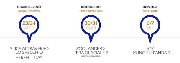 Cinequartiere a Milano: dal 28 luglio al 7 settembre lo spettacolo del cinema all'aperto in 6 quartieri della città