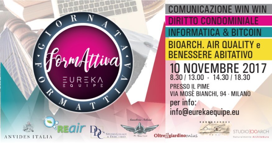 10 novembre: al PIME di Milano Eureka Equipe vi presenta la Giornata "FormAttiva"