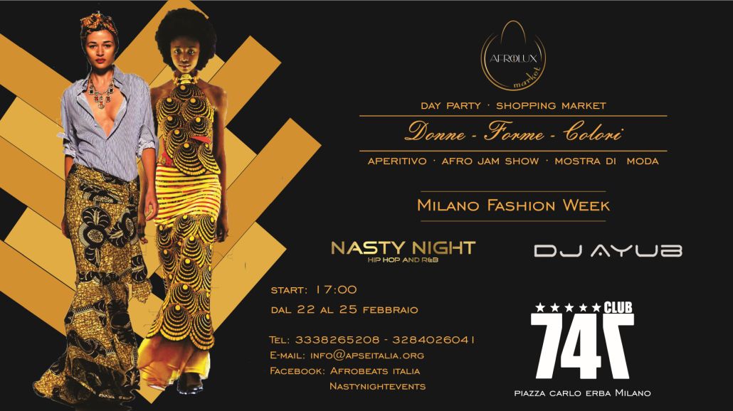 Milano Fashion Week Afrolux Market al Club 747