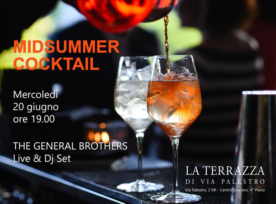 Mercoledì 20 giugno: Midsummer Cocktail in Terrazza Palestro a Milano