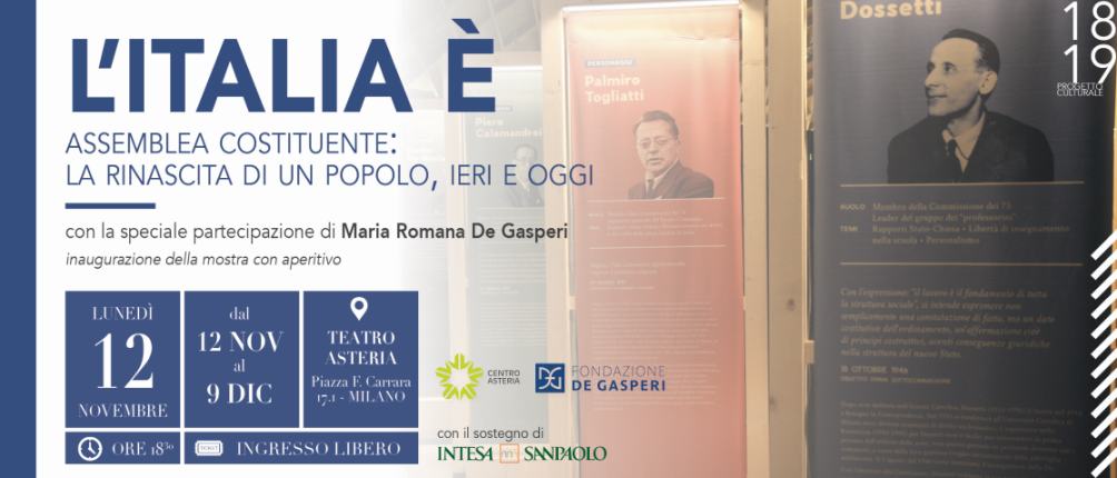 Mostre a Milano: il 12 novembre inaugurazione di L'Italia è al Teatro Asteria
