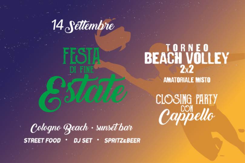 Festa di fine Estate al Cologno Beach: l'ultimo sunset party del 2019