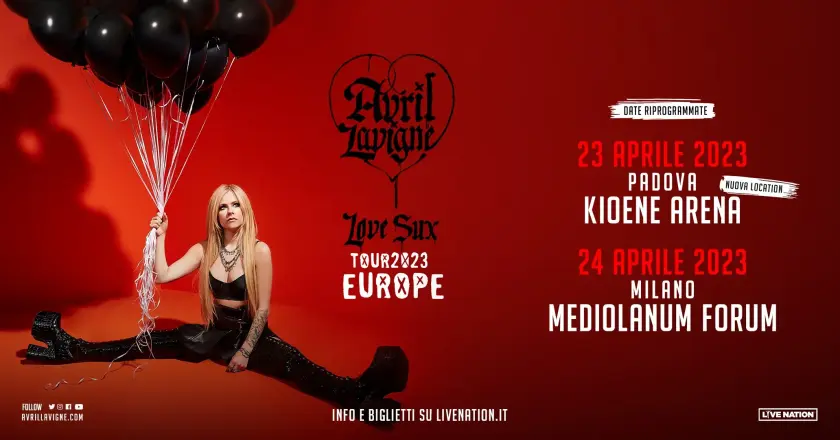 Avril Lavigne Love Sux Tour 2023: data a Milano