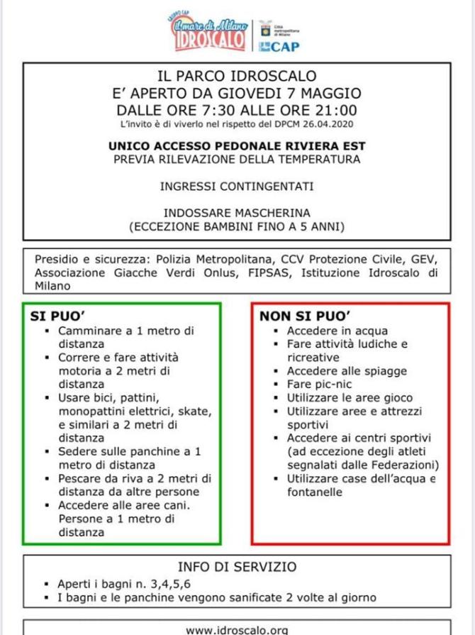 Riapertura Idroscalo di Milano: orari, regole da seguire