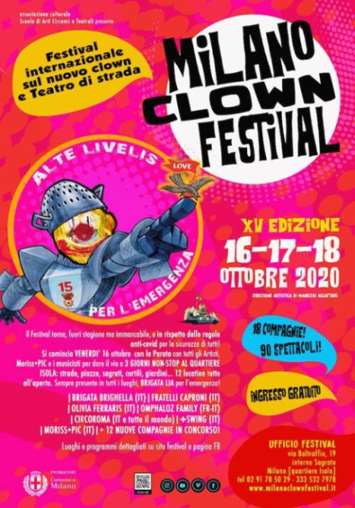 Da venerdì 16 a domenica 18 ottobre: MILANO CLOWN FESTIVAL XV edizione