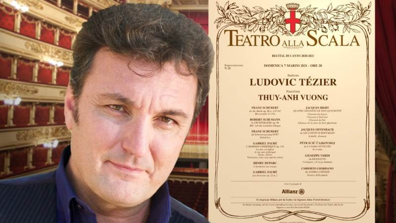 Domenica 7 marzo: Recital di canto di Ludovic Tézier dal Teatro alla Scala