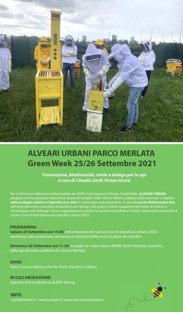 flyer evento Green Week - Alveari urbani a Parco Merlata