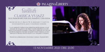 Sabato 13 Novembre in Palazzina Liberty a Milano il concerto Classica VS Jazz