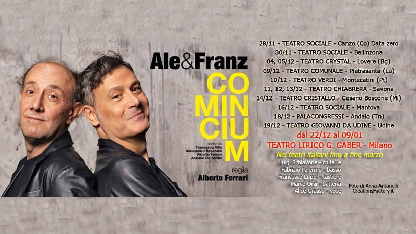 Ale e Franz – Comincium: replica del 31 dicembre al Teatro Lirico Giorgio Gaber