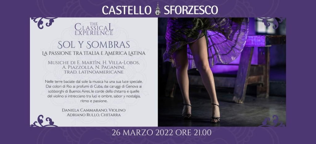 Concerto Milano Classica del 26 marzo: #TheClassicalExperience - Sol Y Sombras