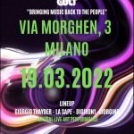 Sabato 19 marzo in via Morghen 3 a Milano CULT opening party