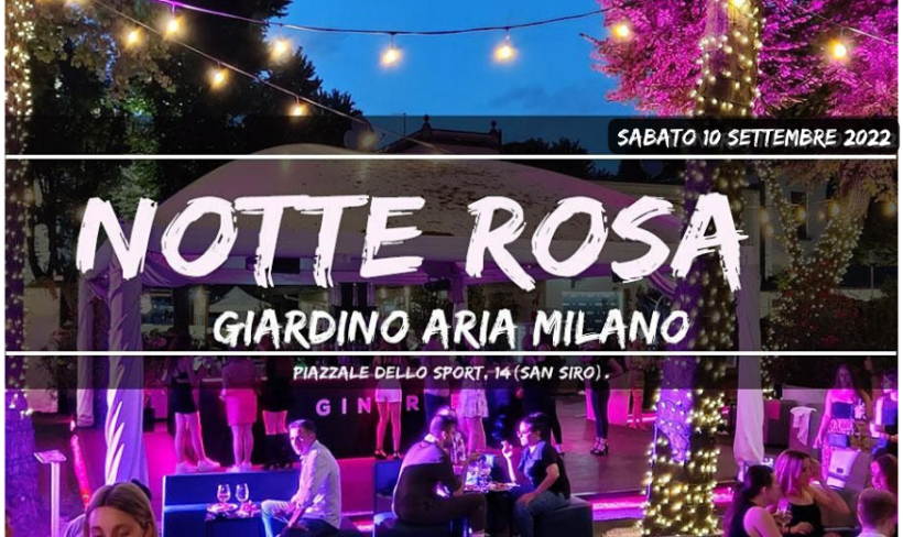 Sabato 10 settembre Notte Rosa a Milano con aperitivo e dj set fino all'alba