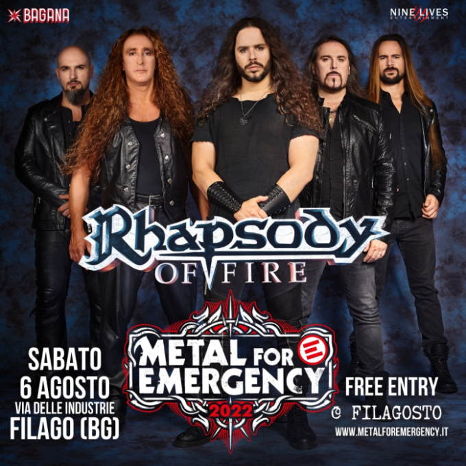 Metal for Emergency 2022: Rhapsody of Fire in concerto al Filagosto Festival 2022