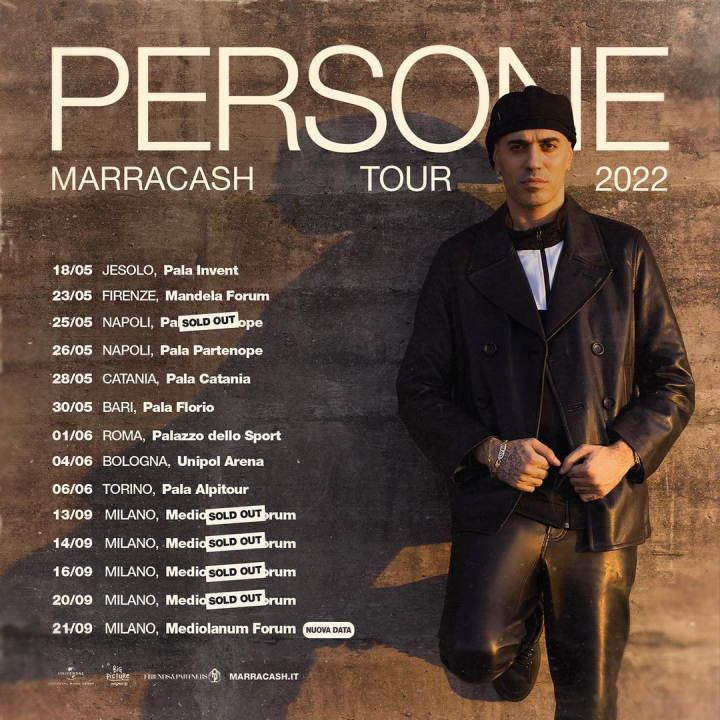 Marracash in concerto al Mediolanum Forum Milano: tutte le date del Persone Tour