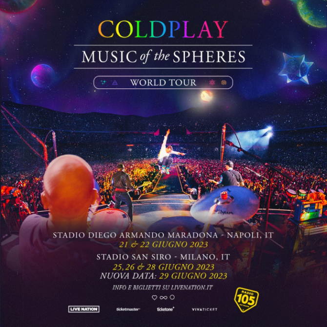 Tour dei Coldplay 2023: nuova data allo stadio San Siro Milano