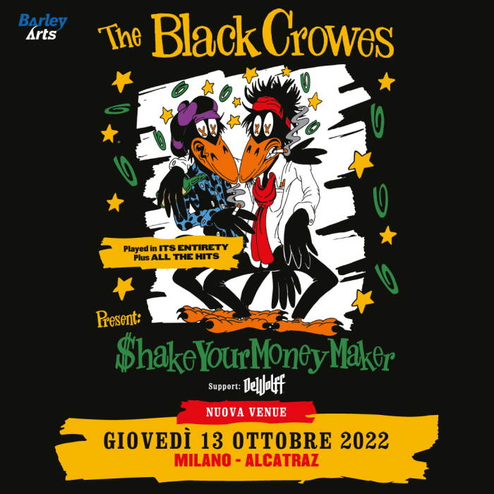 nuova venue per il concerto di The Black Crowes a Milano del 13 ottobre 2022