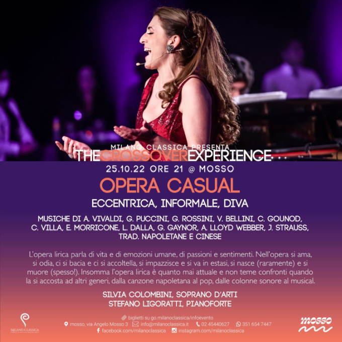 The Crossover Experience: il 25 ottobre Concerto Opera Casual da mosso Milano
