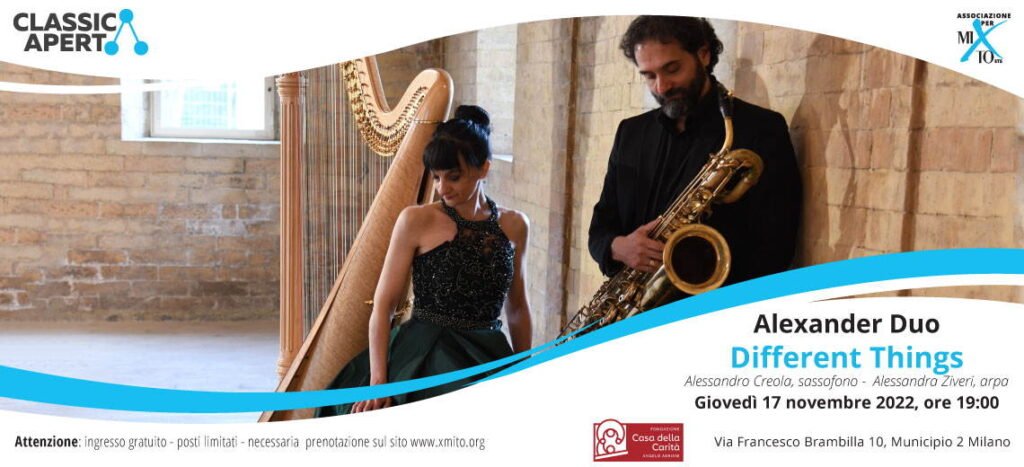 ClassicAperta per BookCity Milano 2022: concerto Alexander Duo Different Things
