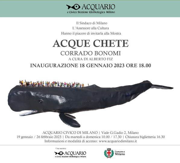 mostra ACQUE CHETE Corrado Bonomi: apertura fino al 26 febbraio all'Acquario Civico