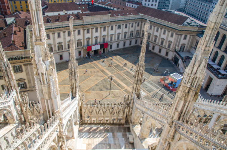 Palazzo Reale Milano, vista dalla Cattedrale