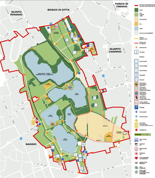 mappa del Parco delle Cave di Milano