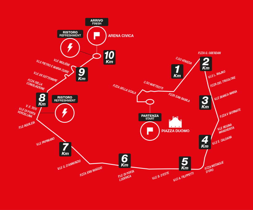 Stramilano 2023: mappa del percorso corsa 10 Km