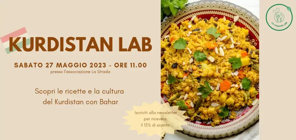 Corso di cucina curda da Co-Cooking LAB a Milano con eccedenze e degustazione finale