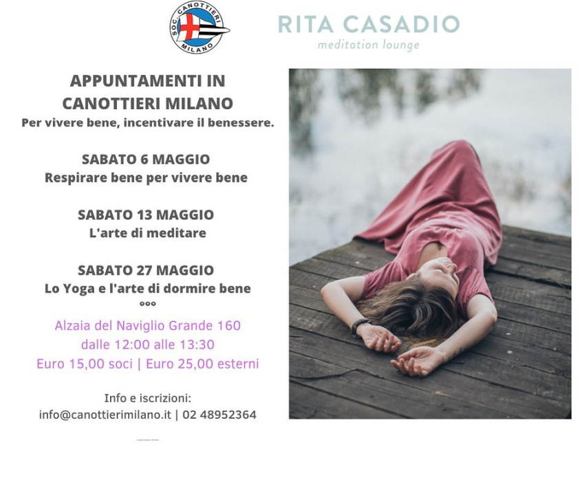 Sabato 13 maggio: in Canottieri Milano il corso breve L'arte di meditare
