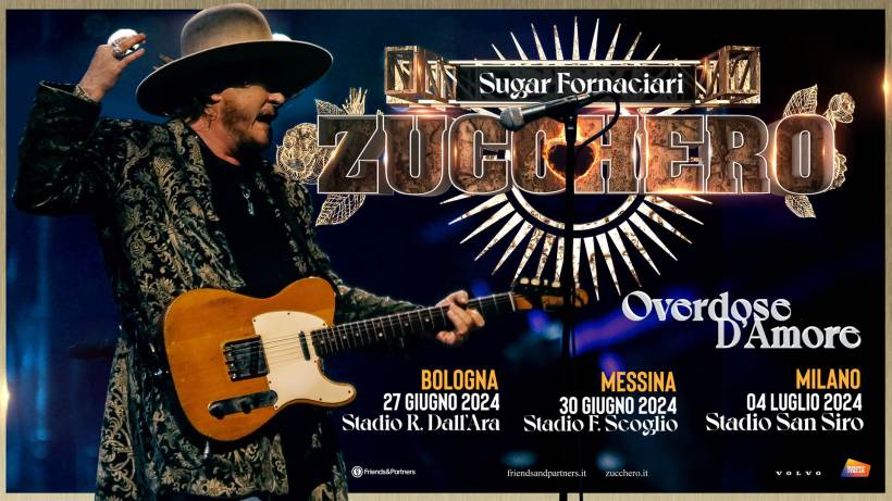 Zucchero Fornaciari Overdose D'Amore World Tour 2024: una data a Milano