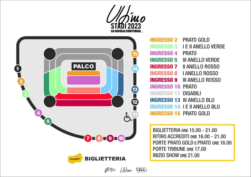 Ultimo in concerto a Milano: mappa con i settori dello stadio Meazza