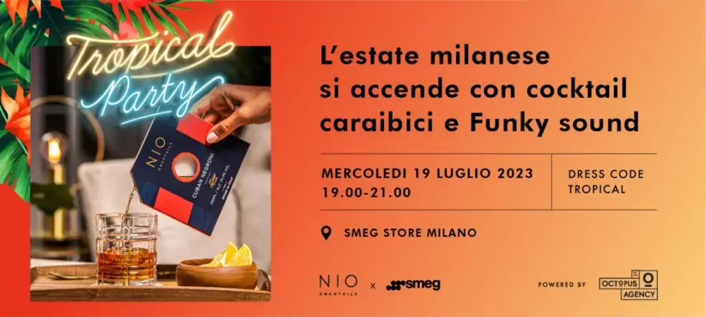 Mercoledì 19 luglio: Tropical Party allo Smeg Store di Milano