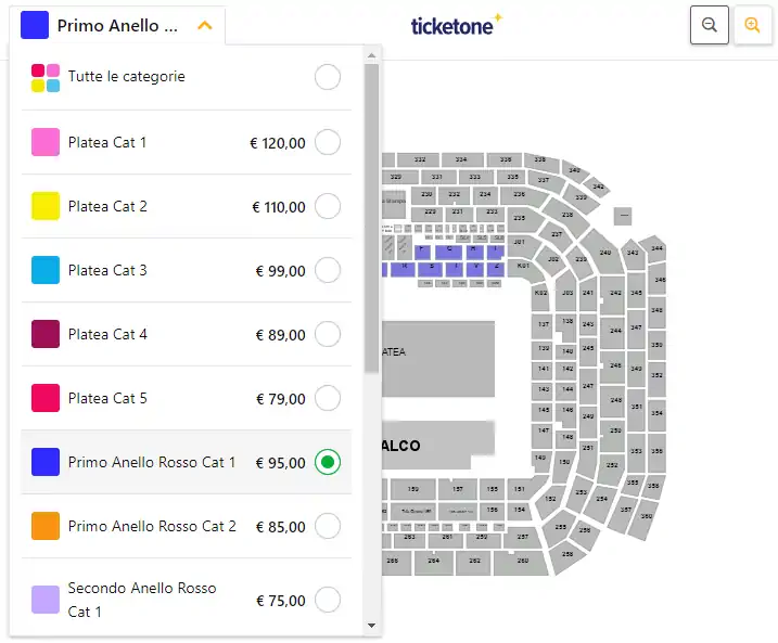 Mappa settori stadio San Siro Milano e posti migliori concerto Zucchero 2024