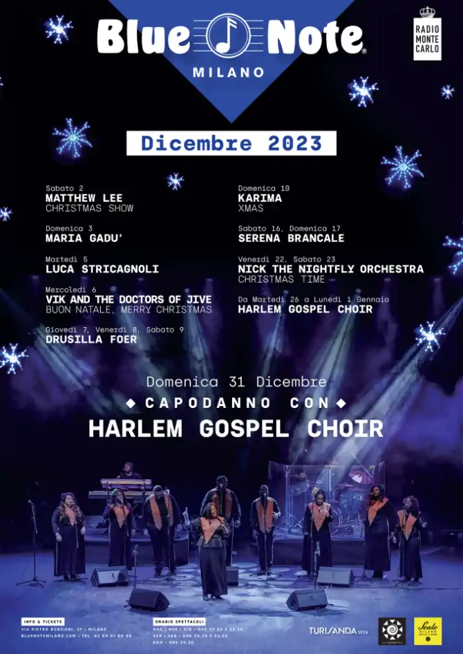 Capodanno 2024 al Blue Note Milano: cenone e concerto Harlem Gospel Choir