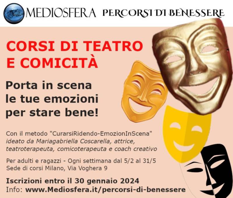 Mediosfera - Prove gratuite per percorsi benessere di teatro e comicità a Milano