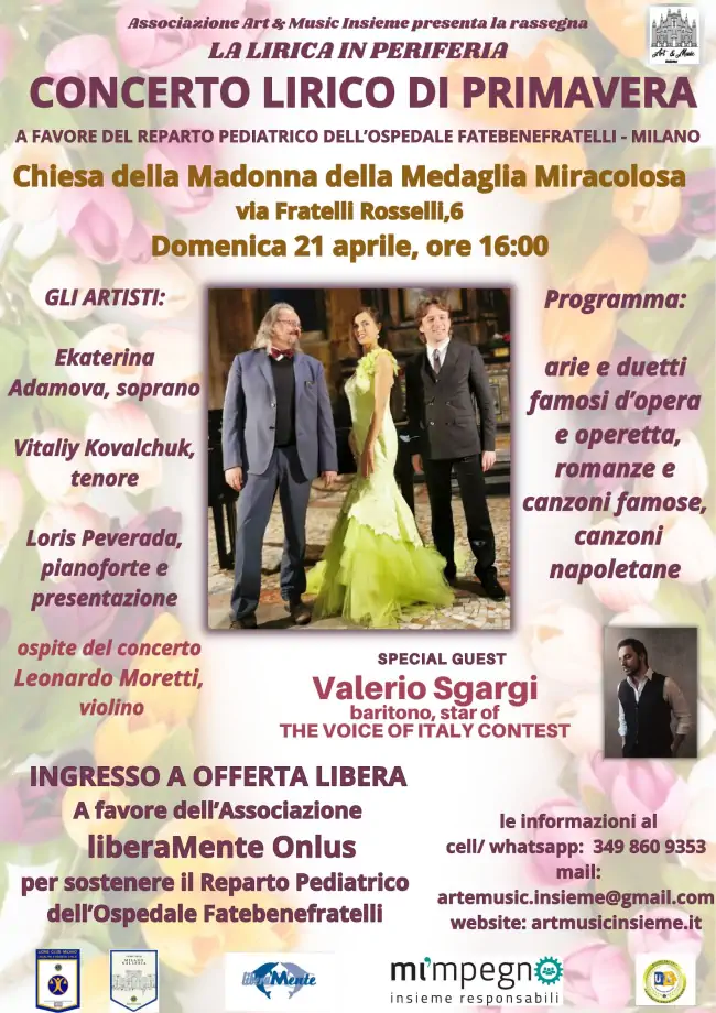 Concerto Lirico di Primavera a Milano, Chiesa della Madonna della Medaglia Miracolosa