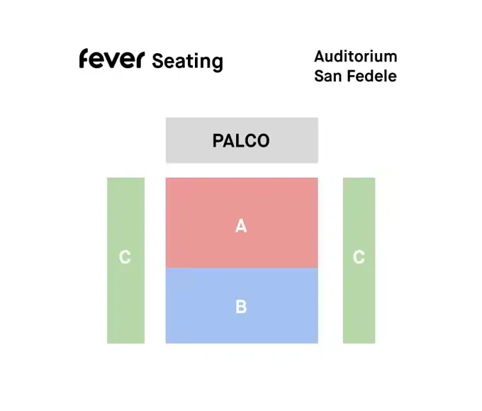 Mappa dei settori, per gli spettacoli di flamenco in Auditorium San Fedele a Milano