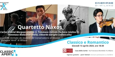 ClassicAperta: a Milano concerto gratuito Classico e Romantico del Quartetto Naxos