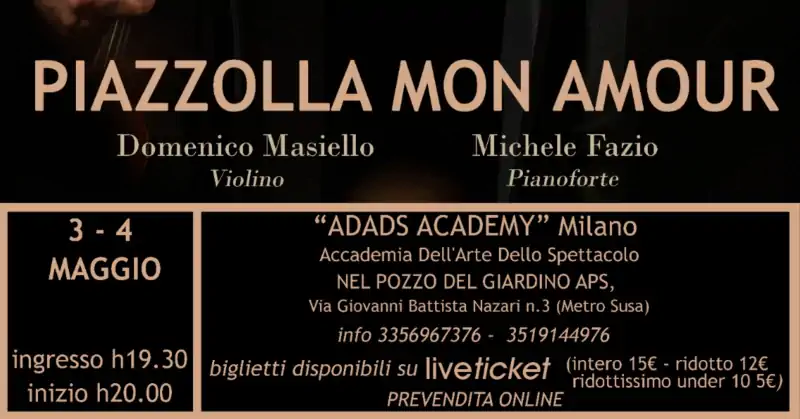 Piazzolla mon amour: Domenico Masiello in concerto a Milano